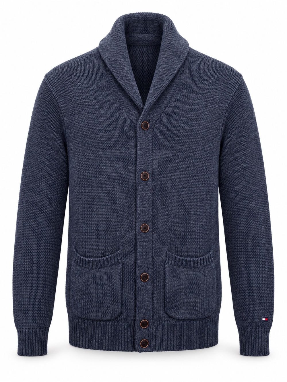 Tommy Hilfiger Thick Cotton Linen Shawl Collar Cardigan Small Navy Men’s Women’s